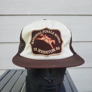 Vintage‎ 1986 National Finals Rodeo Hesston Hat Cap Snapback Trucker